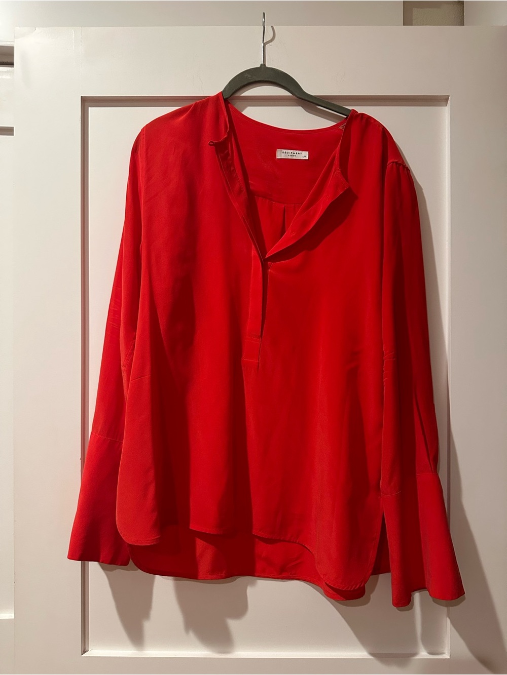 Equipment Long-Sleeve Silk Blouse